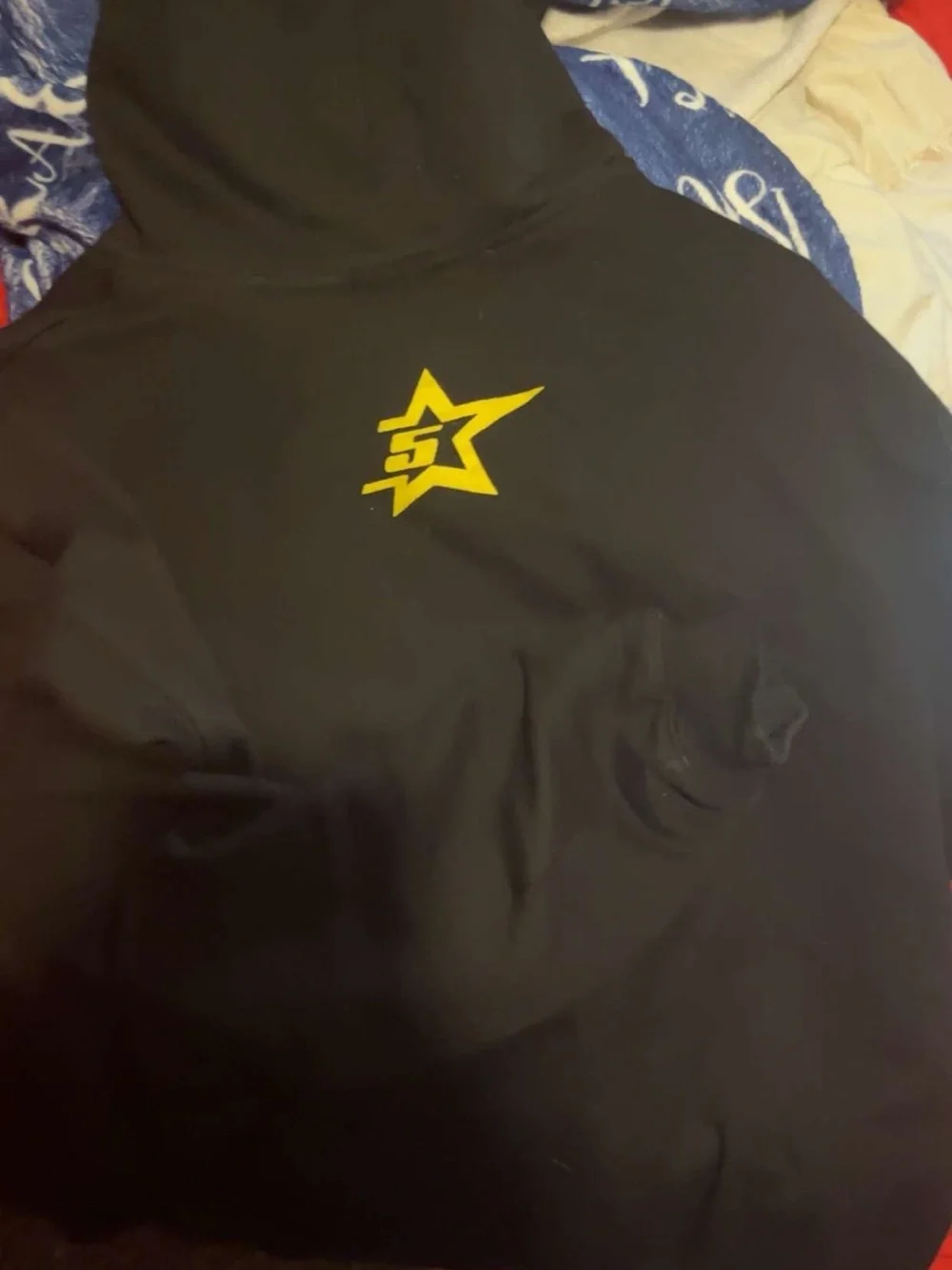 Kids Black Hoodie with Yellow Star Logo